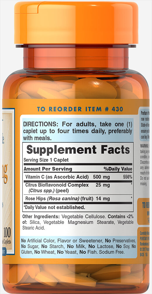 Vitamin C-500 mg with Bioflavonoids & Rose Hips