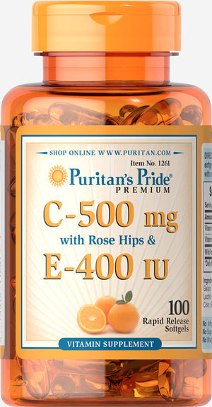 Vitamin C & E 500 mg/400 IU with Rose Hips