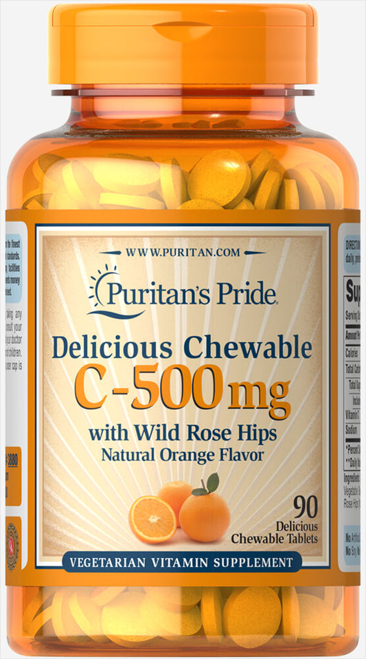 Chewable Vitamin C 500 mg with Rose Hips